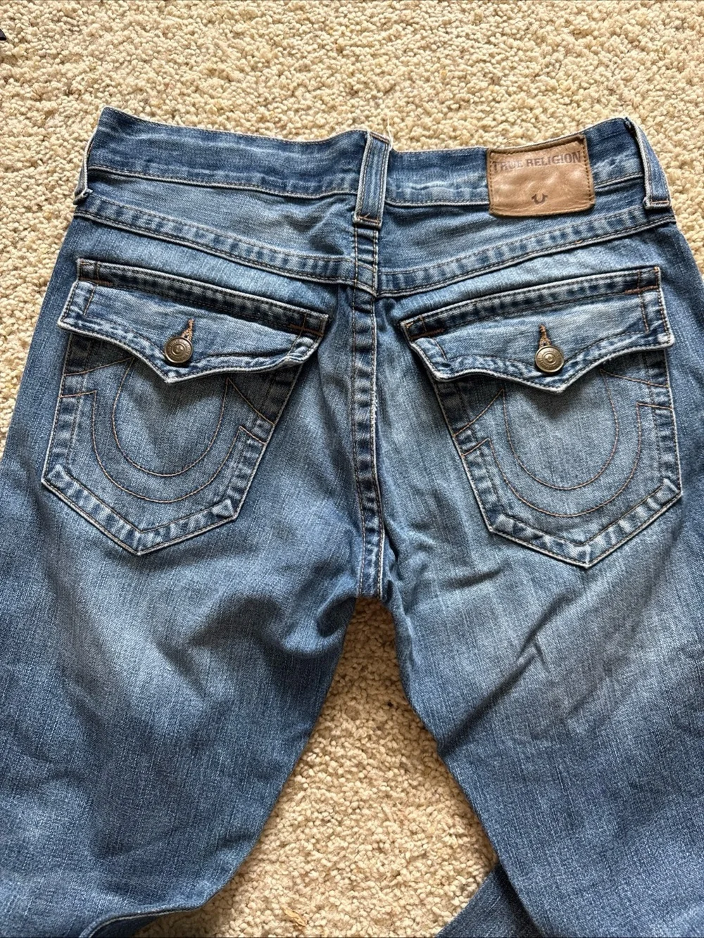 True Religion Ricky Relaxed Straight Jeans Men’s 31 Medium Wash Flap Pocket
